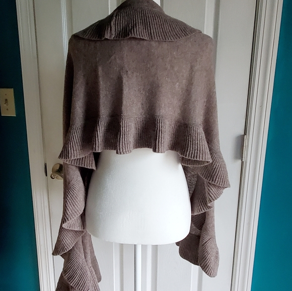 H&M shrug sweater shawl Brown Beige - Picture 2 of 14